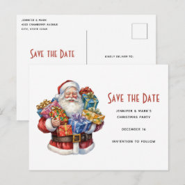 Jolly Santa Claus Classic Christmas Save the Date Einladungspostkarte