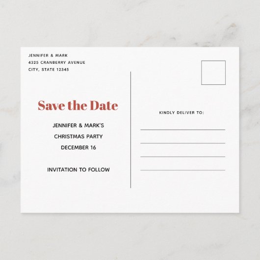 Jolly Santa Claus Classic Christmas Save the Date Einladungspostkarte (Rückseite)
