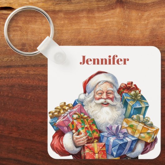 Jolly Santa Claus Classic Christmas Schlüsselanhänger (Vorderseite)