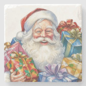 Jolly Santa Claus Classic Christmas Steinuntersetzer (Vorderseite)
