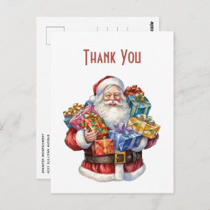 Jolly Santa Claus Classic Christmas Vielen Dank Postkarte