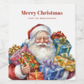 Jolly Santa Claus Classic Christmas Weinetikett (Einzelnes Label)