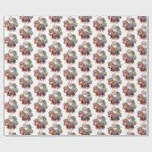 Jolly Santa Claus Classic Weihnachtsmuster Geschenkpapier (Flach)