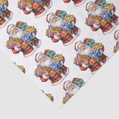 Jolly Santa Claus Classic Weihnachtsmuster Seidenpapier (Ausschnitt)