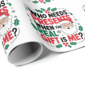 Jolly Santa Claus feiert Feststimmung für alle Geschenkpapier (Rolleneckpunkt)