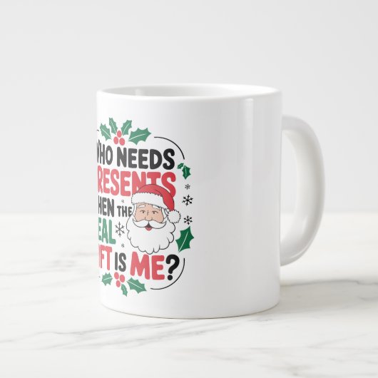 Jolly Santa Claus feiert Feststimmung für alle Jumbo-Tasse (Vorderseite Rechts)