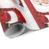 Jolly Santa Claus Illustration Geschenkpapier (Rolleneckpunkt)