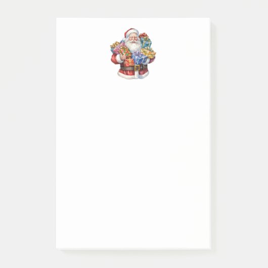 Jolly Santa Claus im traditionellen roten Anzug Post-it Klebezettel (Vorderseite)