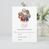 Jolly Santa Claus im traditionellen Roten Anzug RSVP Karte (Stehend Vorderseite)