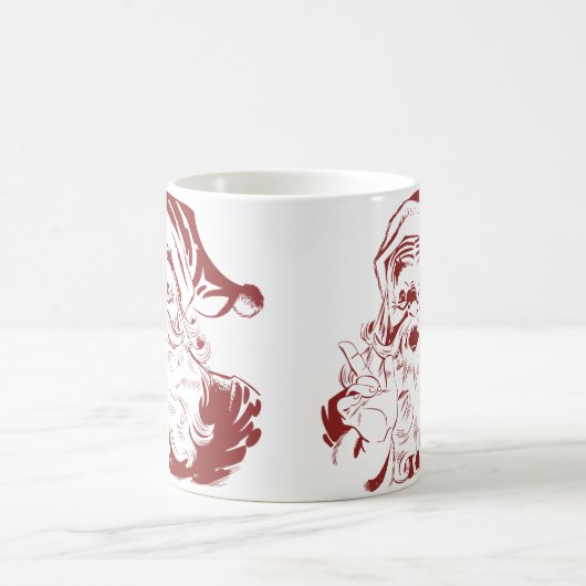 Jolly Santa Claus in Red Fun Retro Frohe Weihnacht Kaffeetasse (Mittel)
