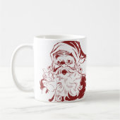 Jolly Santa Claus in Red Fun Retro Frohe Weihnacht Kaffeetasse (Links)