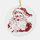 Jolly Santa Claus in Red Fun Retro Frohe Weihnacht Keramikornament (Vorne)