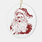 Jolly Santa Claus in Red Fun Retro Frohe Weihnacht Keramikornament (Links)