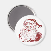 Jolly Santa Claus in Red Fun Retro Frohe Weihnacht Magnet (Vorderseite/Rückseite)