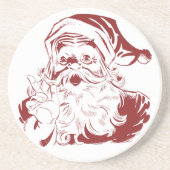 Jolly Santa Claus in Red Fun Retro Frohe Weihnacht Sandstein Untersetzer (Vorne)