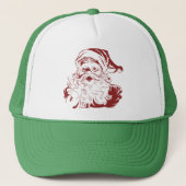 Jolly Santa Claus in Red Fun Retro Frohe Weihnacht Truckerkappe (Vorderseite)