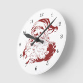 Jolly Santa Claus in Red Fun Retro Merry Christmas Runde Wanduhr (Winkel)