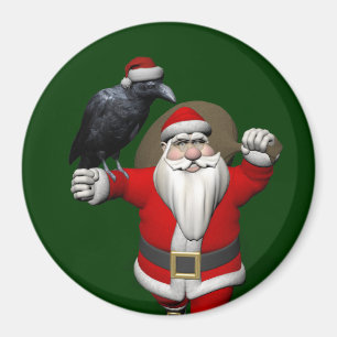 Jolly Santa Claus Lieben Black Ravens Magnet