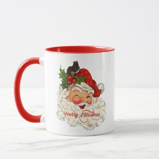 Jolly Santa Claus Merry Christmas personalisiert Tasse (Links)