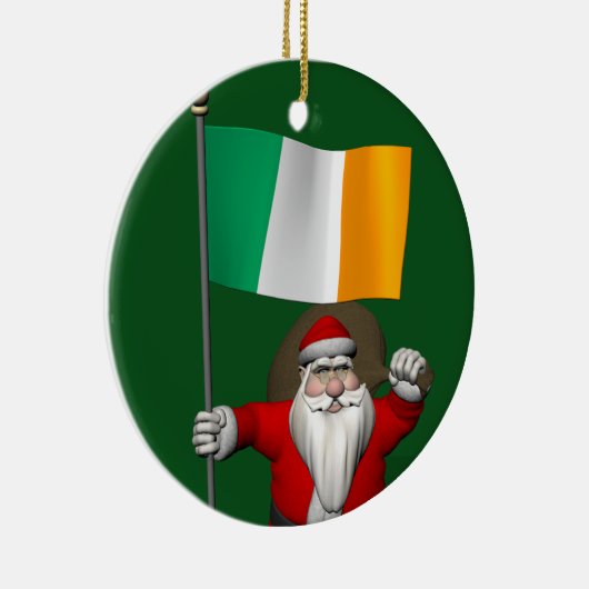 Jolly Santa Claus mit Abtritt von Irland Keramikornament (Rechts)