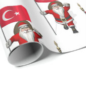Jolly Santa Claus mit der Flagge der Türkei Geschenkpapier (Rolleneckpunkt)