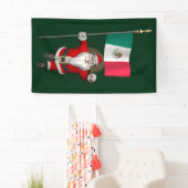 Jolly Santa Claus mit der Flagge Mexikos Banner (Insitu)