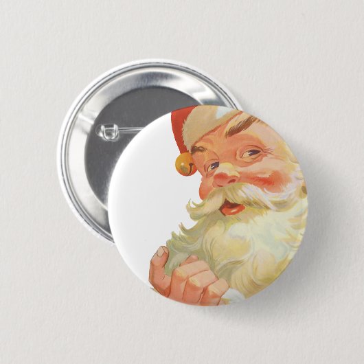 Jolly Santa Claus mit einem Geheimnis, Weihnachtsf Button (Vorne & Hinten)