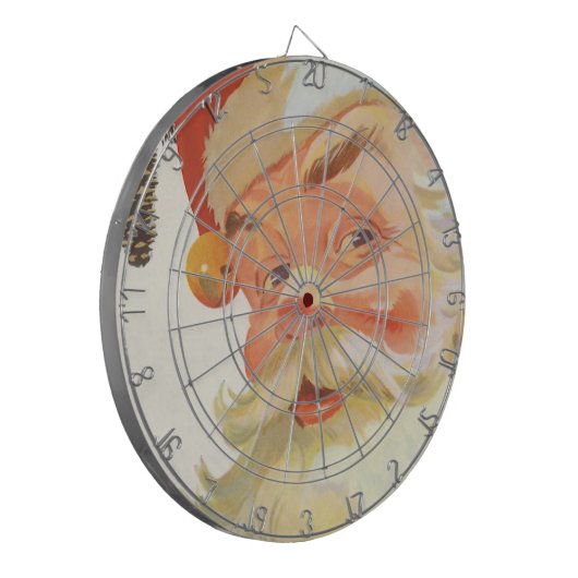 Jolly Santa Claus mit einem Geheimnis, Weihnachtsf Dartscheibe (Vorderseite Links)