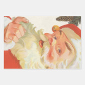 Jolly Santa Claus mit einem Geheimnis, Weihnachtsf Geschenkpapier Set (Vorderseite 2)