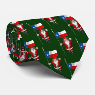 Jolly Santa Claus mit Flagge von Texas Krawatte