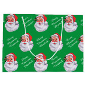Jolly Santa Claus Personalisiert Name Child's Große Geschenktüte (Rückseite)