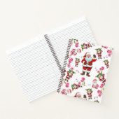 Jolly Santa Claus & Pink Floral Christmas Notebook Notizblock (Innenseite)