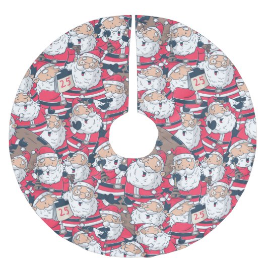 Jolly Santa Claus Polyester Weihnachtsbaumdecke (Vorderseite)
