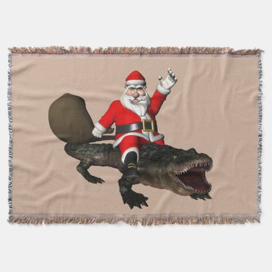 Jolly Santa Claus Reiten an einem Alligator Decke (Vorderseite)