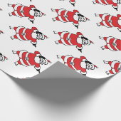 Jolly Santa Claus ruft Reindeer zu Weihnachten an Geschenkpapier (Ecke)