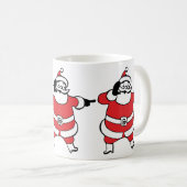 Jolly Santa Claus ruft Reindeer zu Weihnachten an Kaffeetasse (VorderseiteRechts)