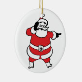 Jolly Santa Claus ruft Reindeer zu Weihnachten an Keramikornament (Rechts)