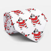 Jolly Santa Claus ruft Reindeer zu Weihnachten an Krawatte (Gerollt)