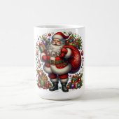 Jolly Santa Claus Surrounded by Gifts Kaffeetasse (Mittel)