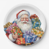 Jolly Santa Claus Traditionelle Weihnachten Pappteller (Vorderseite)