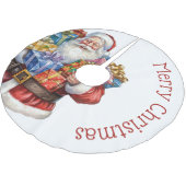 Jolly Santa Claus Traditionelle Weihnachten Polyester Weihnachtsbaumdecke (Schrägansicht)