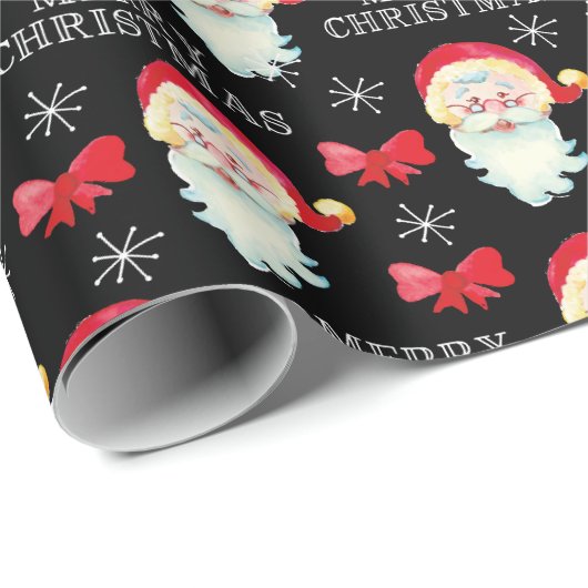 Jolly Santa Claus und Bows Weihnachten Geschenkpapier (Rolleneckpunkt)