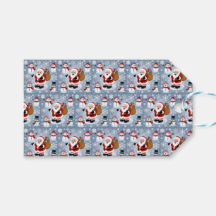 Jolly Santa Claus und Snowmen Weihnachtsmuster Geschenkanhänger