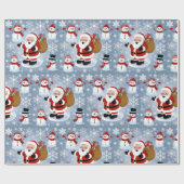 Jolly Santa Claus und Snowmen Weihnachtsmuster Geschenkpapier (Flach)