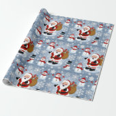 Jolly Santa Claus und Snowmen Weihnachtsmuster Geschenkpapier (Ungerollt)