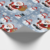 Jolly Santa Claus und Snowmen Weihnachtsmuster Geschenkpapier (Ecke)
