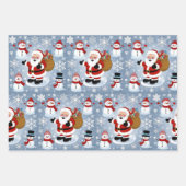 Jolly Santa Claus und Snowmen Weihnachtsmuster Geschenkpapier Set (Vorderseite 2)