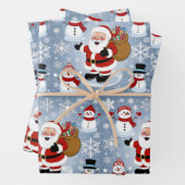 Jolly Santa Claus und Snowmen Weihnachtsmuster Geschenkpapier Set (Beispiel)