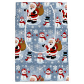 Jolly Santa Claus und Snowmen Weihnachtsmuster Mittlere Geschenktüte (Vorderseite)