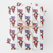 Jolly Santa Claus Waving Union Jack Geschenkpapier Set (Beispiel)